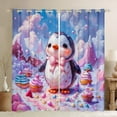 thumbnail image 1 of jejeloiu Cartoon Antarctic Penguin Curtains and Drapes,Wild Animal Black Out Curtains,Rainbow Ice Cream Curtains Pack of 2 (52x63 Each) For Girls Teens,Microfiber Bedroom Decor, 1 of 6