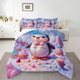 thumbnail image 1 of jejeloiu Cartoon Antarctic Penguin Full Size Comforter Sets,Wild Animal Bedding Comforter Set,Rainbow Ice Cream Bedding Sets For Girls Teens,Microfiber Bedroom Decor Reversible,3pcs, 1 of 8