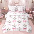 thumbnail image 1 of jejeloiu Cartoon Baseball Pattern 7-Piece Twin Bedding Sets,Kawaii Bowknot Ribbon Bedding Comforter Set For Bow Lover Reversible, 1 of 8