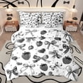 thumbnail image 1 of jejeloiu Cartoon Bow Knot 7-Piece Bedding Comforter Set,Kawaii Strawberry King Bedding Sets,Gray White Bed Sheets For Kids,Microfiber Bedroom Decor Reversible, 1 of 8