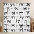 thumbnail image 1 of jejeloiu Cartoon Bow Ribbon Black Out Curtains,Gray Kawaii Bowknot Curtains Pack of 2 (42x63 Each) For Girl, 1 of 6