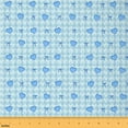 thumbnail image 1 of jejeloiu Cartoon Bow Tie Fabric by the Yard 10 Yards,Princess Heart Bowknot Room Decor Fabric by the Yard,Blue Cyan Stripes Sewing Fabric For Teens,Luxury Bedroom Decor, 1 of 6