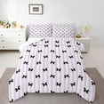 thumbnail image 1 of jejeloiu Cartoon Bow Tie Full Size Comforter Sets,Geometric Striped Lines Bedding Comforter Set,Princess Black Bow Bedding Sets For Teens,Luxury Bedroom Decor Reversible,3-Piece, 1 of 8