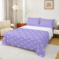 thumbnail image 1 of jejeloiu Cartoon Bow Tie Twin Sheet Sets,Kawaii Bowknot Print Twin Fitted Sheet,Purple Bowtie Flat Sheet For Girls Kids,Microfiber Bedroom Decor,3 Pieces, 1 of 7
