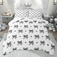 thumbnail image 1 of jejeloiu Cartoon Bowknot Loves Twin Comforter Sets,Black Kawaii Love Bedding Set For Girl Reversible 2pcs, 1 of 8