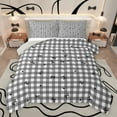 thumbnail image 1 of jejeloiu Cartoon Bowtie Bow Bedding Comforter Set,Cute Loves Pattern Twin Comforter Sets,White Black Grid Bedding Set For Girls Teens,Ultra Soft Home Decor Reversible,2 Pieces, 1 of 8