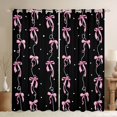 thumbnail image 1 of jejeloiu Cartoon Bowtie Bow Black Out Curtains,Cute Geometric Dot Curtains Pack of 2 (42x63 Each),Pink Black Bedroom Curtains For Girls Teens,Ultra Soft Home Decor, 1 of 6