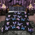 thumbnail image 1 of jejeloiu Cartoon Butterflies Bedding Comforter Set,Cute Stars Print Twin Comforter Sets,Purple Blue Black Bedding Set For Girls Kids,Luxury Bedroom Decor Reversible,2-Piece, 1 of 8