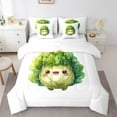 thumbnail image 1 of jejeloiu Cartoon Cabbage Bedding Comforter Set 7-Piece,Vegetable Plant King Bedding Sets,Green White Bed Sheets For Girls Teens,Microfiber Bedroom Decor, 1 of 8