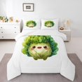 thumbnail image 1 of jejeloiu Cartoon Cabbage Full Size Comforter Sets,Vegetable Plant Bedding Comforter Set,Green White Bedding Sets For Girls Teens,Microfiber Bedroom Decor,3pcs, 1 of 8