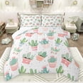 thumbnail image 1 of jejeloiu Cartoon Cactus Full Size Comforter Sets,Kawaii Unicorn Bedding Comforter Set,Green White Pink Bedding Sets For Girls Kids,Luxury Bedroom Decor Reversible,3 Pieces, 1 of 8