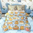 thumbnail image 1 of jejeloiu Cartoon Capybara Animals 7 Pieces Bedding Comforter Set,Cute Daisy Floral Full Bedding Set For Capybara Lover Reversible, 1 of 8