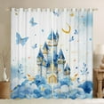 thumbnail image 1 of jejeloiu Cartoon Castle Black Out Curtains,Blue Cute Butterfly Curtains Pack of 2 (42x63 Each),Fairy Tale Theme Bedroom Curtains For Girl Kids,Ultra Soft Home Decor, 1 of 6