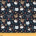 thumbnail image 1 of jejeloiu Cartoon Cat Fabric by the Yard 1 Yard,Rustic Flower Daisy Home Decor Fabric by the Yard,Blue Brown White Sewing Fabric For Children,Super Cozy Room Decor, 1 of 6