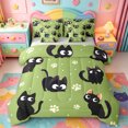 thumbnail image 1 of jejeloiu Cartoon Cat Paw Print 7-Piece Twin Bedding Sets Kids,Cute Kitten Pattern Bedding Comforter Set,Reversible, 1 of 7