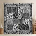 thumbnail image 1 of jejeloiu Cartoon Cheetah Pattern Blackout Curtains Set of 2 (52x84 Each),Modern Geometric Checkered Window Curtains,Gray Ink Curtains and Drapes For Girl Teens,Breathable Home Decor, 1 of 6