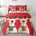 thumbnail image 1 of jejeloiu Cartoon Christmas Reindeer 7pcs Bedding Comforter Set,Geometric Polka Dots Queen Bedding Sets,Red White Black Queen Sheet Sets For Girls,Microfiber Bedroom Decor Reversible, 1 of 8