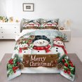 thumbnail image 1 of jejeloiu Cartoon Christmas Snowman Bedding Comforter Set,Red Xmas Berry Twin Comforter Sets,Happy New Year Bedding Set For Girl Boys Kids,Super Cozy Room Decor Reversible,2-Piece, 1 of 8