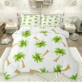 thumbnail image 1 of jejeloiu Cartoon Coconut Tree Bedding Comforter Set,Hawaii Summer Holiday Twin Comforter Sets,Green White Bedding Set For Boys Girls,Ultra Soft Home Decor Reversible,2pcs, 1 of 8