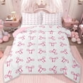 thumbnail image 1 of jejeloiu Cartoon Cute Bowtie Full Size Comforter Sets,Girl Pink Bowknot Bedding Sets For Teens Reversible 3pcs, 1 of 8
