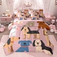 thumbnail image 1 of jejeloiu Cartoon Cute Dogs 7 Pieces Bedding Comforter Set,Kawaii Puppy Dogs Full Bedding Set,Pet Animal Lovers Fitted Sheet Flat Sheet For Girl Boy,Ultra Soft Home Decor Reversible, 1 of 8