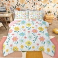 thumbnail image 1 of jejeloiu Cartoon Cute Floral Queen Comforter Set,Kawaii Daisy Blossom Bedding Sets,White Yellow Blue Bedding Comforter Set For Girl,Ultra Soft Home Decor Reversible,3-Piece, 1 of 8