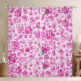 thumbnail image 1 of jejeloiu Cartoon Cute Flower Blackout Curtains Set of 2 (52x84 Each),Kawaii Floral Window Curtains,Hotpink Peach Blossom Curtains and Drapes For Kids,Luxury Bedroom Decor, 1 of 6