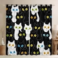 thumbnail image 1 of jejeloiu Cartoon Cute Kitten Black Out Curtains,Kawaii Pet Cat Curtains Pack of 2 (42x63 Each),Black White Bedroom Curtains For Girls Kids,Super Cozy Room Decor, 1 of 6
