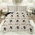 thumbnail image 1 of jejeloiu Cartoon Cute Kitten Queen Comforter Set,Sweet Dessert Bedding Sets,Black Gray Bedding Comforter Set For Girls Kids,Super Cozy Room Decor Reversible,3-Piece, 1 of 8