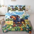 thumbnail image 1 of jejeloiu Cartoon Dachshund 7-Piece Twin Bedding Sets,Pet Puppy Dogs Bedding Comforter Set,Rustic Flower Floral Sheet Sets For Girl Boys,Ultra Soft Room Decor Reversible, 1 of 8
