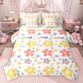 thumbnail image 1 of jejeloiu Cartoon Daisy Floral 7pcs Bedding Comforter Set,Graffiti Loves Pattern Queen Bedding Sets,Colorful Flowers Queen Sheet Sets For Girls Teens,Luxury Bedroom Decor Reversible, 1 of 8