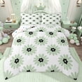 thumbnail image 1 of jejeloiu Cartoon Daisy Flowers Queen Comforter Set,Green Botanical Floral Bedding Comforter Set For Girl Reversible 3pcs, 1 of 8