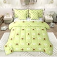 thumbnail image 1 of jejeloiu Cartoon Floral Blossom 7 Pieces Bedding Comforter Set,Green Cute Avocado Full Bedding Set For Girls Women Reversible, 1 of 7