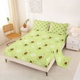 thumbnail image 1 of jejeloiu Cartoon Floral Blossom Full Size Sheets,Green Cute Avocado Bed Sheets For Girls Women 4-Piece, 1 of 6