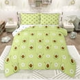 thumbnail image 1 of jejeloiu Cartoon Floral Blossom Queen Comforter Set,Green Cute Avocado Bedding Comforter Set For Girls Women Reversible 3 Pieces, 1 of 7