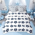 thumbnail image 1 of jejeloiu Cartoon Flower Blossom 7pcs Bedding Comforter Set,Blue White Queen Bedding Sets For Girls Women Reversible, 1 of 8