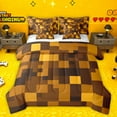 thumbnail image 1 of jejeloiu Cartoon Gamepad Gamer 7 Pieces Bedding Comforter Set,Pixel Miner Game Full Bedding Set,Orange Brown Plaid Grid Fitted Sheet Flat Sheet For Teens,Breathable Home Decor Reversible, 1 of 8