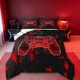 thumbnail image 1 of jejeloiu Cartoon Gamepard Full Size Comforter Sets,Teen Video Gamer Bedding Comforter Set,Red Black Bedding Sets For Boys Kids,Luxury Bedroom Decor Reversible,3 Pieces, 1 of 8