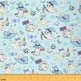 thumbnail image 1 of jejeloiu Cartoon Ghost Pumpkin Fabric by the Yard 3 Yards,Halloween Spider Webs Sewing Fabric,Blue Witch'S Hat Fabric for Sewing For Boys,Ultra Soft Home Decor, 1 of 6