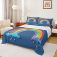 thumbnail image 1 of jejeloiu Cartoon Graffiti Rainbow Twin Sheet Sets,Colorful Oil Painting Bedding For Boys Girls 3-Piece, 1 of 7