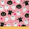 thumbnail image 1 of jejeloiu Cartoon Halloween Ghost Fabric by the Yard 1 Yard,Trick Or Treat Home Decor Fabric by the Yard,Spooky Pumpkin Kitten Sewing Fabric For Girls,Breathable Home Decor, 1 of 6