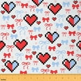 thumbnail image 1 of jejeloiu Cartoon Heart Bow Fabric by the Yard 10 Yards,Pixel Geometric Style Room Decor Fabric by the Yard,Red Bow Knot Sewing Fabric For Girl,Microfiber Room Decor, 1 of 6