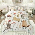 thumbnail image 1 of jejeloiu Cartoon Kitten Cat Bedding Comforter Set,Pet Lovers Twin Comforter Sets,Rustic Plant Leaves Bedding Set For Girls,Ultra Soft Home Decor Reversible,2-Piece, 1 of 8