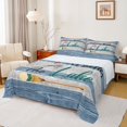 thumbnail image 1 of jejeloiu Cartoon Lake Paddle Twin Sheet Sets,Gray Blue Bedding For Boys Girls 3 Pieces, 1 of 7