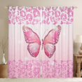 thumbnail image 1 of jejeloiu Cartoon Leopard Pattern Black Out Curtains,Cute Butterfly Curtains Pack of 2 (42x63 Each),Pink Glitter Print Bedroom Curtains For Kids,Ultra Soft Home Decor, 1 of 6