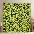 thumbnail image 1 of jejeloiu Cartoon Leopard Pattern Black Out Curtains,Wild Cheetah Animal Curtains Pack of 2 (42x63 Each),Black Yellow Bedroom Curtains For Girl Kids,Luxury Bedroom Decor, 1 of 6