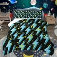 thumbnail image 1 of jejeloiu Cartoon Lightning Pattern Full Size Comforter Sets,Abstract Geometric Circle Dots Bedding Comforter Set,Blue Yellow Black Bedding Sets For Boys,Ultra Soft Home Decor,3-Piece, 1 of 8