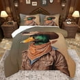 thumbnail image 1 of jejeloiu Cartoon Mallard Full Size Comforter Sets,Rustic Duck Abstract Bedding Comforter Set,Brown Green Bedding Sets For Girls Teens,Ultra Soft Home Decor Reversible,3 Pieces, 1 of 8