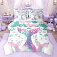 thumbnail image 1 of jejeloiu Cartoon Mermaid Animals 7 Pieces Bedding Comforter Set,Colorful Cute Sealife Full Bedding Set For Girls Teens Reversible, 1 of 8
