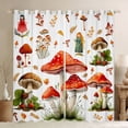 thumbnail image 1 of jejeloiu Cartoon Mushroom Blackout Curtains Set of 2 (52x84 Each),Tropical Botanical Plant Window Curtains,Red White Curtains and Drapes For Girls Teens,Ultra Soft Home Decor, 1 of 6